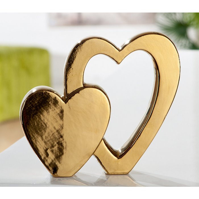 Dubbel goudkleurig hart